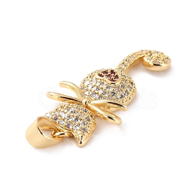 Brass Micro Pave Clear Cubic Zirconia Pendants ZIRC-Z018-21G-1