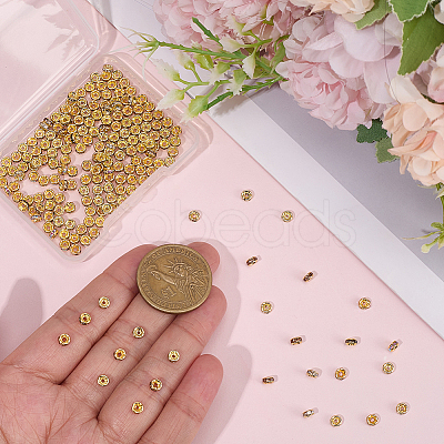 200Pcs 4 Colors Brass Grade A Rhinestone Spacer Beads KK-PA0001-05-1
