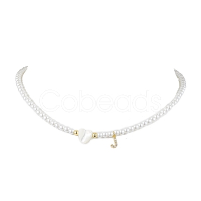 Brass Micro Pave Grade AAA Cubic Zirconia Letter Pendant Necklaces NJEW-JN04771-10-1
