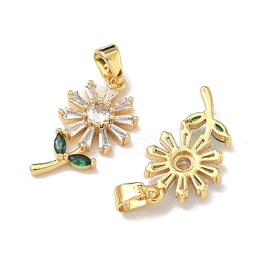 Brass Micro Pave Cubic Zirconia Pendants KK-H265-10B-G-1