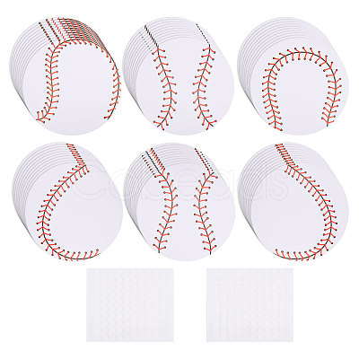 60Pcs 6 Styles Baseball Paper Gift Tags CDIS-CA0001-17-1