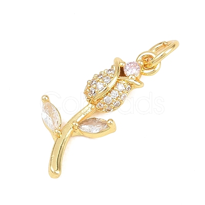 Valentine's Day Brass Micro Pave Clear Cubic Zirconia Pendants KK-D258-07G-01-1