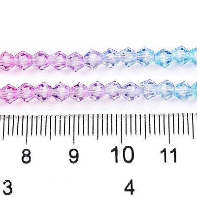 Gradient Color Baking Paint Glass Bead Strands DGLA-A039-T2mm-A06-1