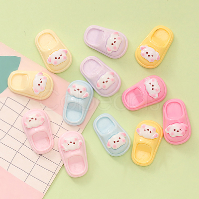 48Pcs 6 Colors Opaque Resin Cabochons FIND-SC0020-82-1