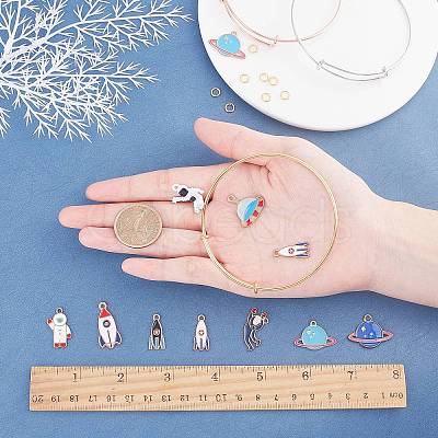 DIY Aviation Theme Bangle Making Kits DIY-SC0011-02-1