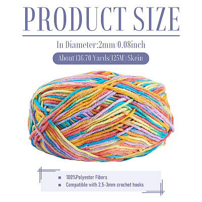 Light Gradient Segment Dyed Polyester Yarn DIY-TADJ0002-005B-1