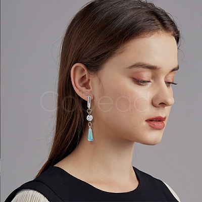 Brass Hoop Earring Findings with Latch Back Closure ZIRC-F052-29P-1