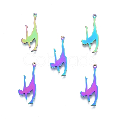 Ion Plating(IP) 201 Stainless Steel Pendants STAS-B027-29MC-1