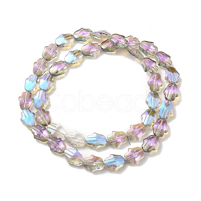 Transparent Electroplate Glass Beads Strands EGLA-F159-HR02-1