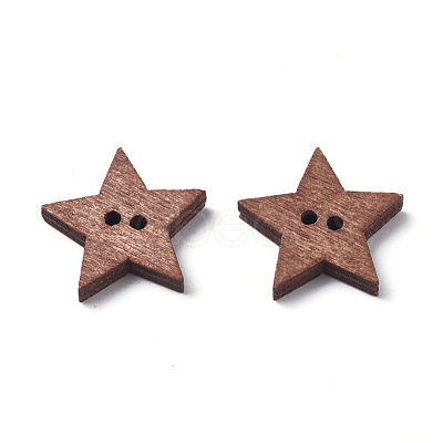 Baking Paint Wooden Buttons BUTT-WH0015-12-1
