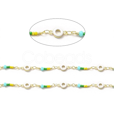 Handmade Glass Beaded Chains CHC-I045-02G-1