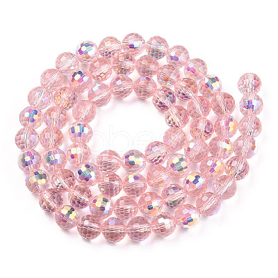 Transparent Electroplate Glass Beads Strands EGLA-TAC0006-06B-1