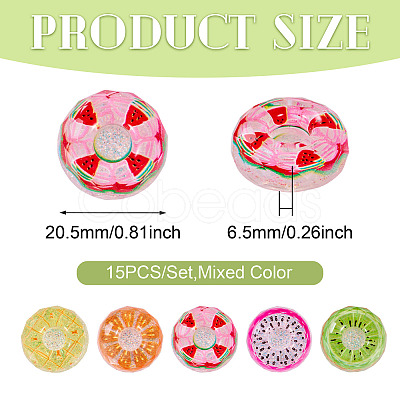 15Pcs Transparent Resin Cabochons CRES-TA0001-66-1