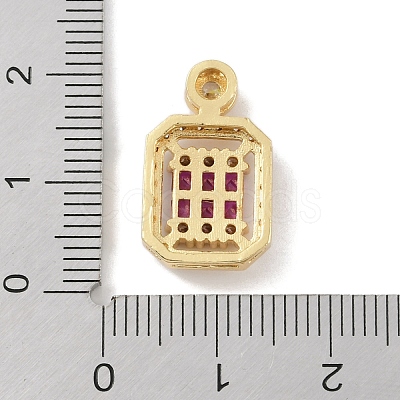 Rack Plating Brass Micro Pave Cubic Zirconia Pendants KK-A224-20G-1