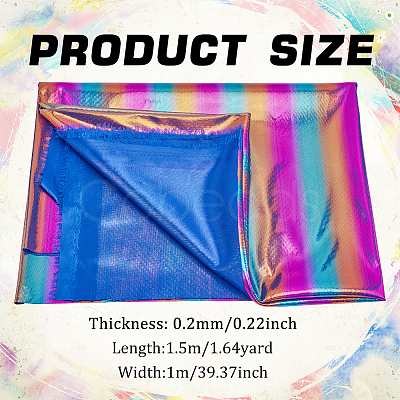 Rainbow Color Polyester Fabric DIY-WH0569-80B-1