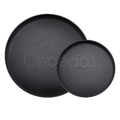 2Pcs 2 Style Wood Serving Tray AJEW-GL0002-16-1