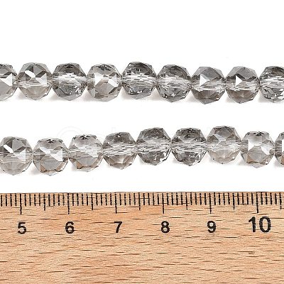 Electroplate Transparent Glass Beads Strands GLAA-H040-01D-1