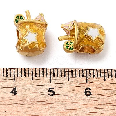 Alloy Enamel European Beads ENAM-M008-09G-01-1