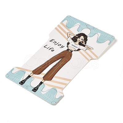Rectangle Girl Print Paper Hair Clip Display Cards CDIS-M007-03A-1