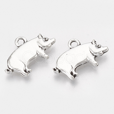 Tibetan Style Alloy Pendants TIBEP-T052-12AS-RS-1