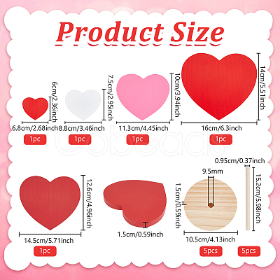 Pine Wood Heart Figurine WOCR-WH0004-028-1