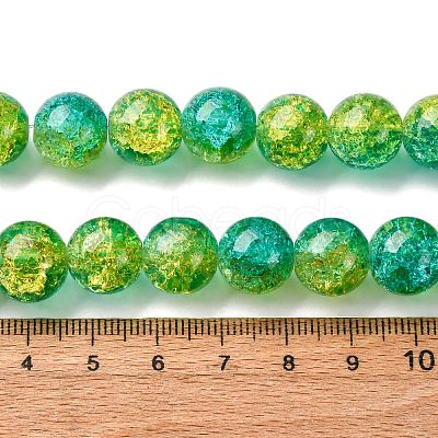 Spray Painted Crackle Glass Beads Strands CCG-Q002-12mm-07-1