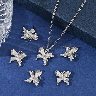 SHEGRACE Brass Pave Clear Cubic Zirconia Pendants XGRQ4D807-657P-1