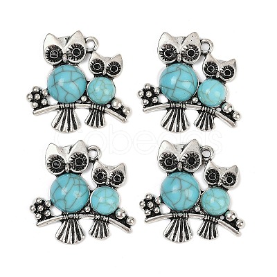 Resin Imitation Turquoise Pendants FIND-C068-23AS-1