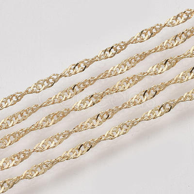 Soldered Brass Covered Iron Singapore Chains CH-S125-06A-LG-1