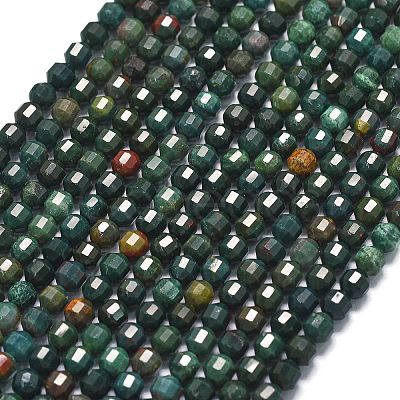Natural Bloodstone/Heliotrope Stone Beads Strands G-A260-A40-01-1