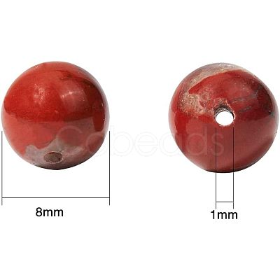 Olycraft Natural Red Jasper Beads Strands G-OC0001-13-1