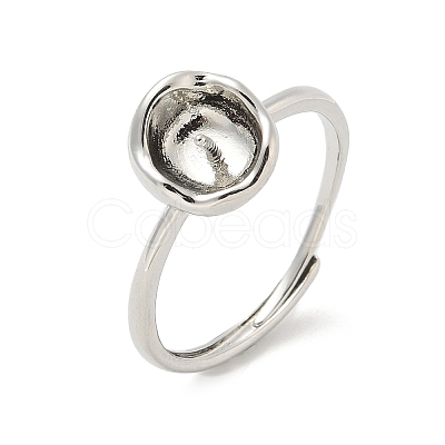 Brass Cup Peg Open Cuff Ring Settings KK-G518-10P-04-1