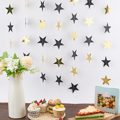 10Pcs Paper Star Congratuation Banners AJEW-CN0005-40A-1