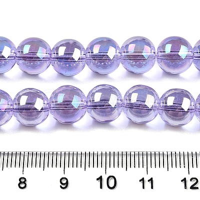 Electroplate Transparent Glass Beads Strands GLAA-T032-T10mm-AB01-1
