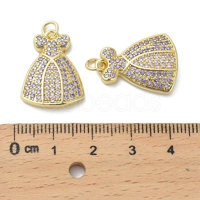 Brass Micro Pave Cubic Zirconia Pendants KK-D384-03G-01-1