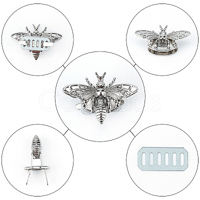 8 Sets 8 Styles Zinc Alloy Bag Twist Lock Accessories FIND-PH0002-23P-1