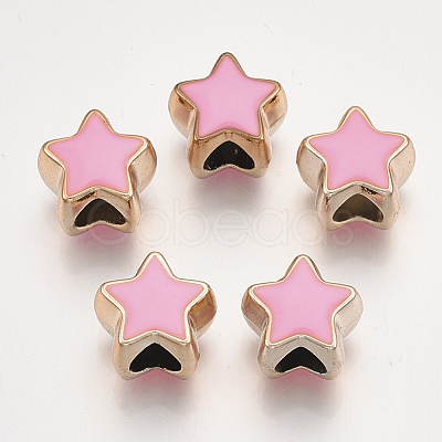 UV Plating Acrylic European Beads X-OACR-T005-91KC-09-1