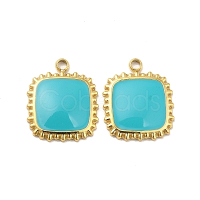 304 Stainless Steel Enamel Pendants STAS-P311-01G-03-1