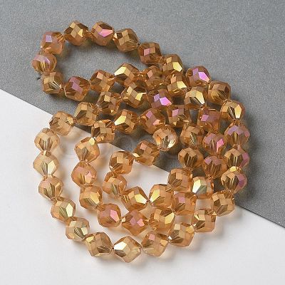 Electroplate Transparent Glass Beads Strands EGLA-I019-FR01-1