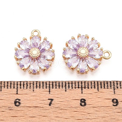 Real 18K Gold Plated Brass Micro Pave Cubic Zirconia Pendants X-KK-S360-043B-NF-1