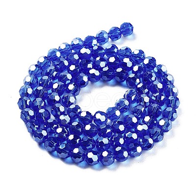 Electroplate Transparent Glass Beads Strands EGLA-A035-T6mm-A21-1