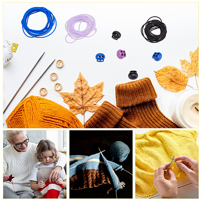 6Pcs 3 Colors Oval 2-Hole Plastic POM Cord Locks FIND-OC0003-23A-1
