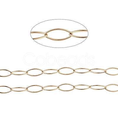 304 Stainless Steel Horse Eye Link Chains CHS-C006-17G-1