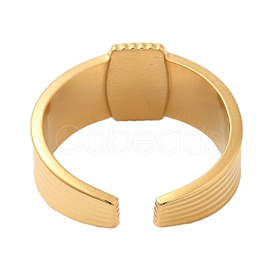 304 Stainless Steel Open Cuff Rings for Women STAS-D085-27G-1