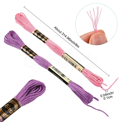 6Bundles Polyester Embroidery Floss OCOR-YW0001-25H-1