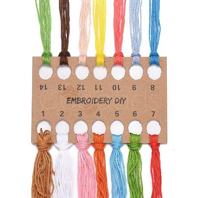 DIY Woven Net/Web with Feather Pattern Embroidery Kit DIY-O021-17B-1