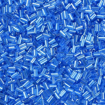Transparent Colours Luster Glass Bugle Beads SEED-N005-001-A04-1