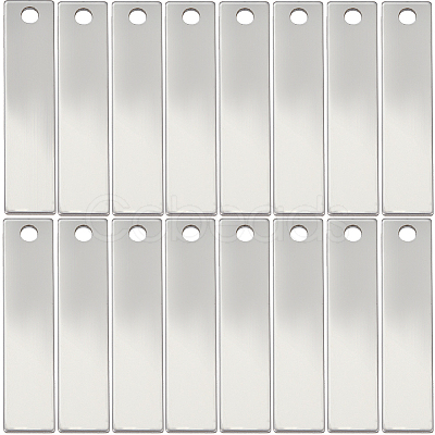 50Pcs 201 Stainless Steel Rectangle Stamping Blank Tag Pendants STAS-SC0008-72-1