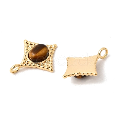 Natural Tiger Eye Pendants KK-Z149-14G-02-1