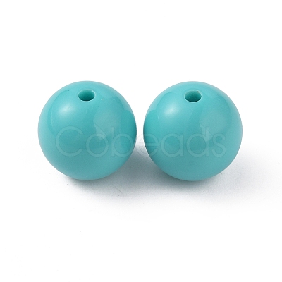 Opaque Acrylic Beads SACR-WH0001-32C-1